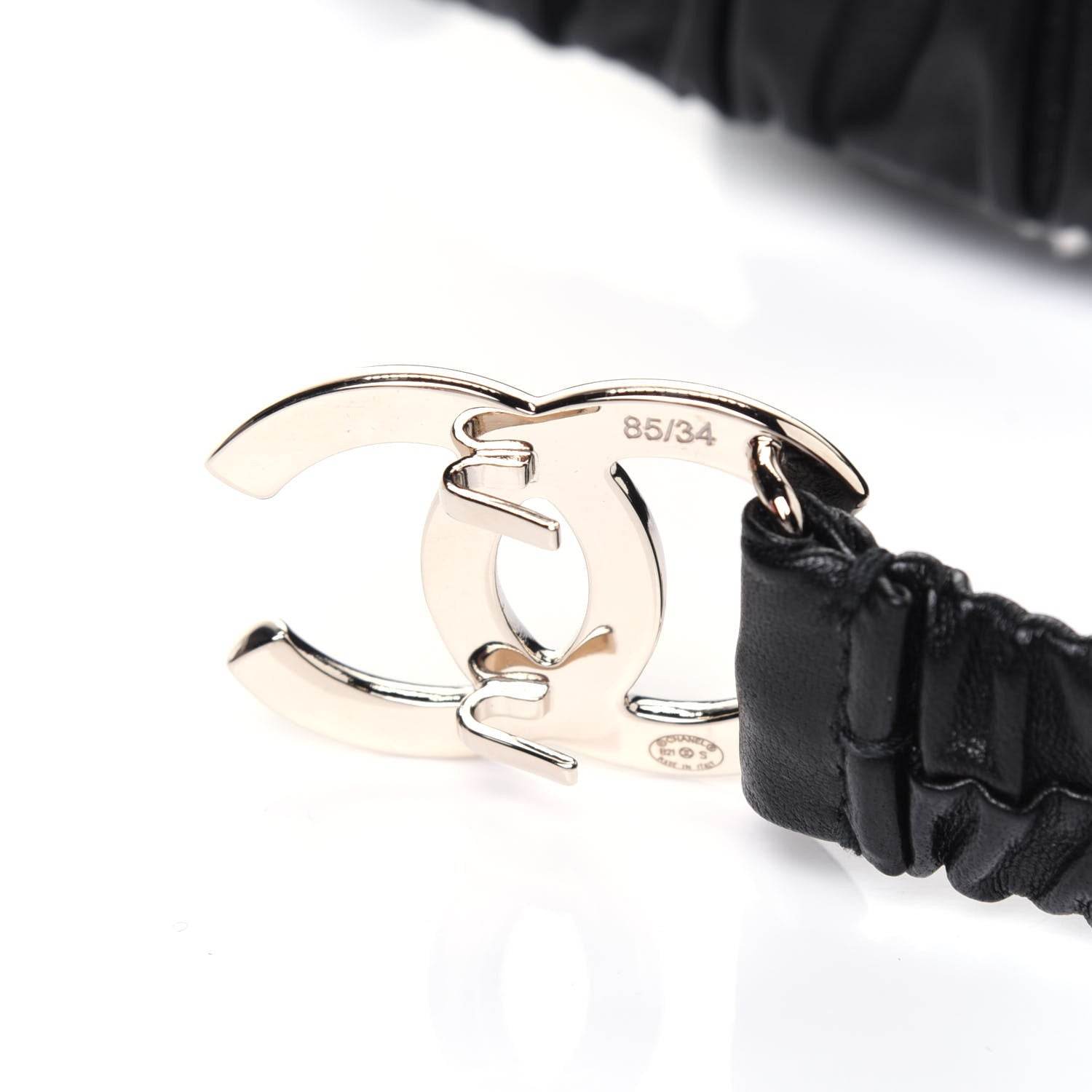 Chanel Calfskin CC Belt 85 34 Black 3 of 5