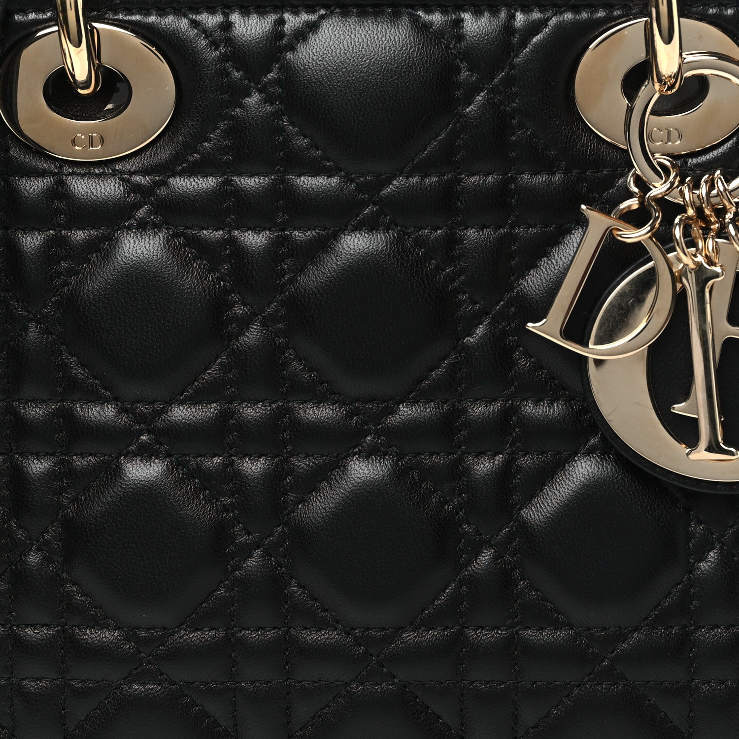 Christian Dior Lambskin Cannage Small Lucky Badges My Lady Dior Black 7 of 10