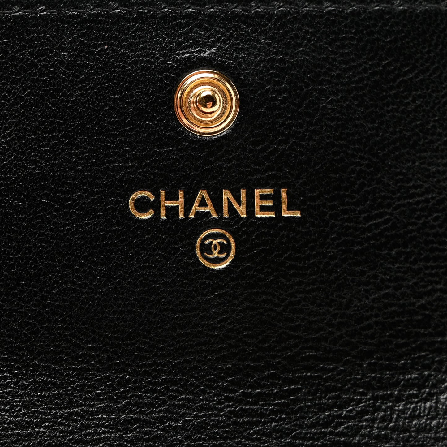 Lambskin Quilted Chanel 19 Flap Card Holder Black