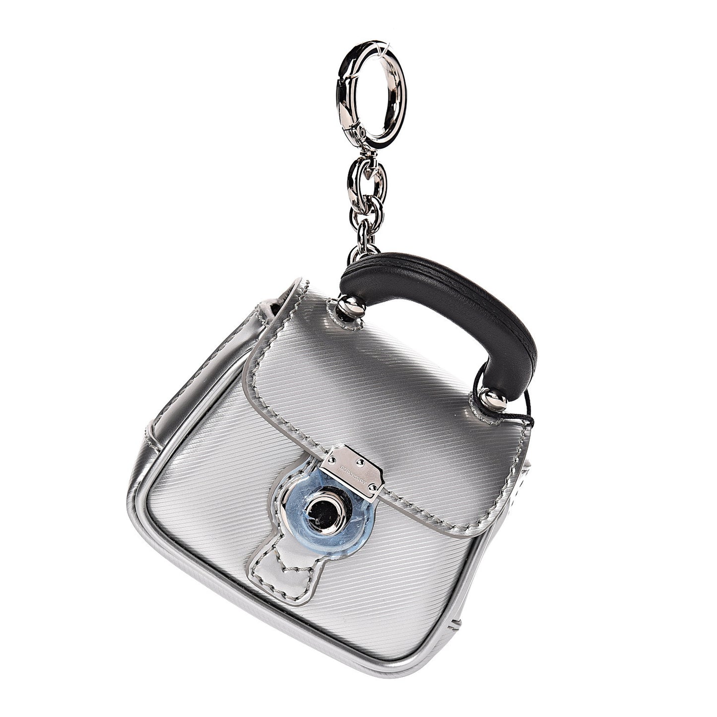 Patent Calfskin DK88 Tote Charm Silver