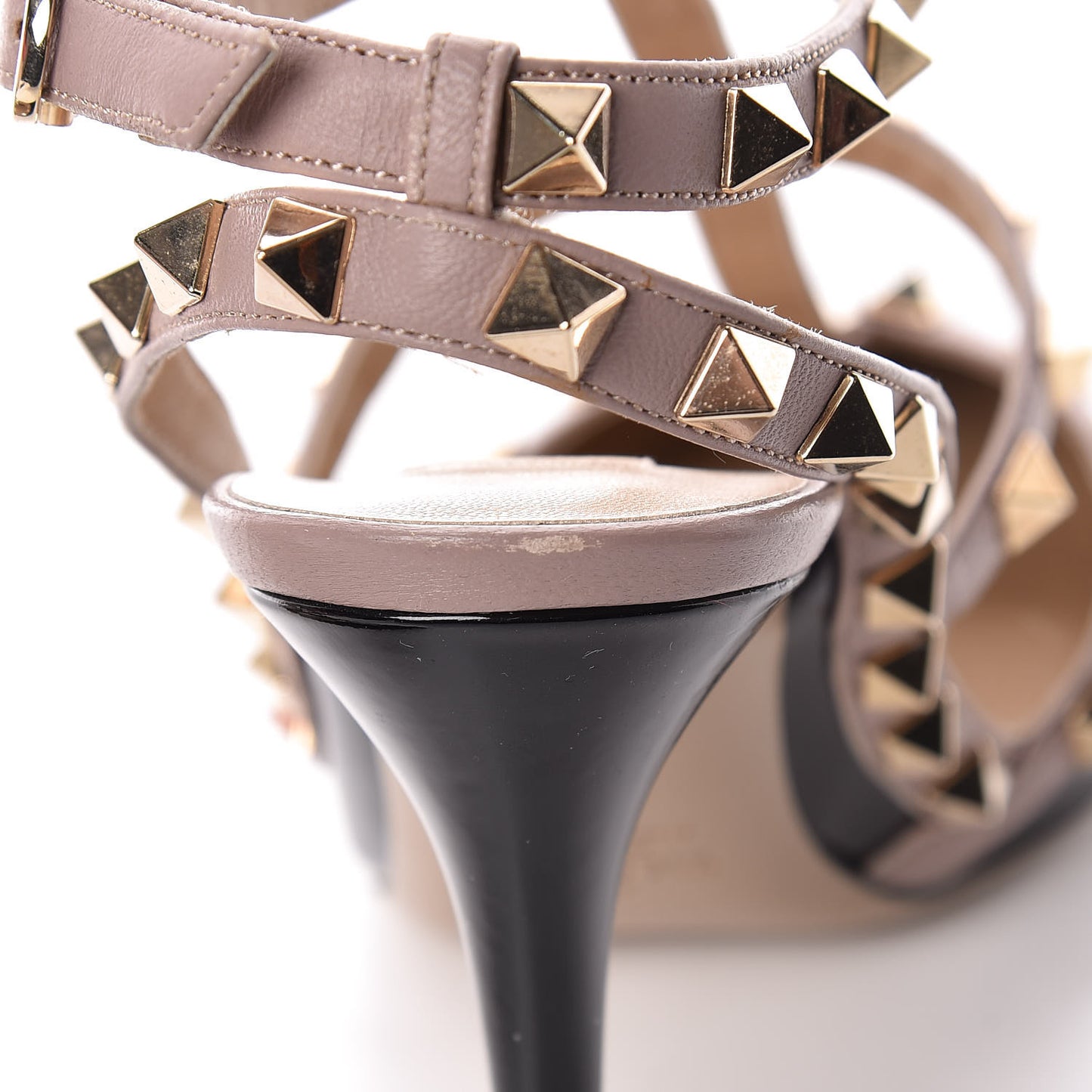 Patent Nappa Rockstud Ankle Strap 100mm Pumps 36 Black Poudre