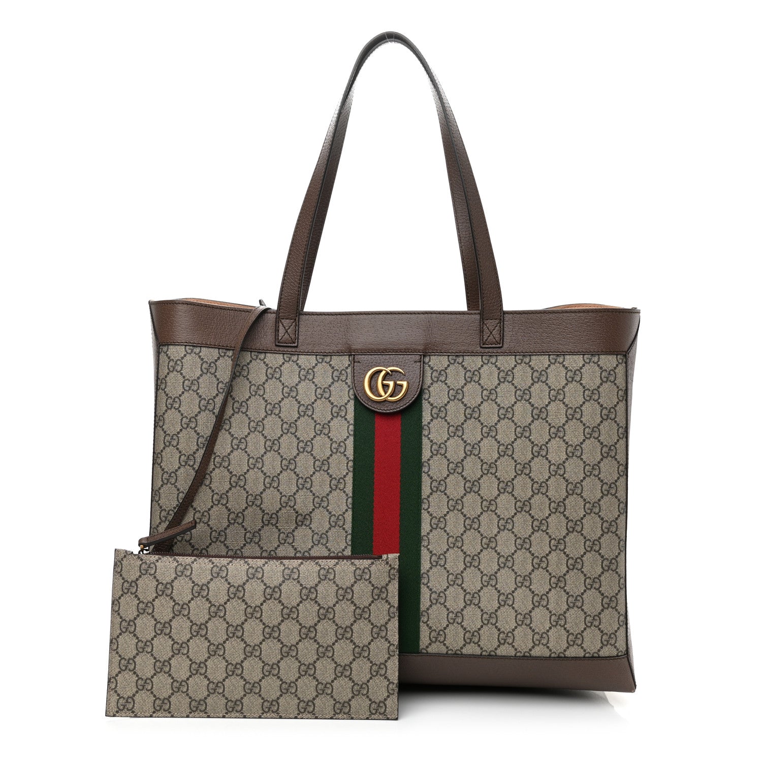 Gucci GG Supreme Monogram Web Ophidia Tote Brown 1 of 10
