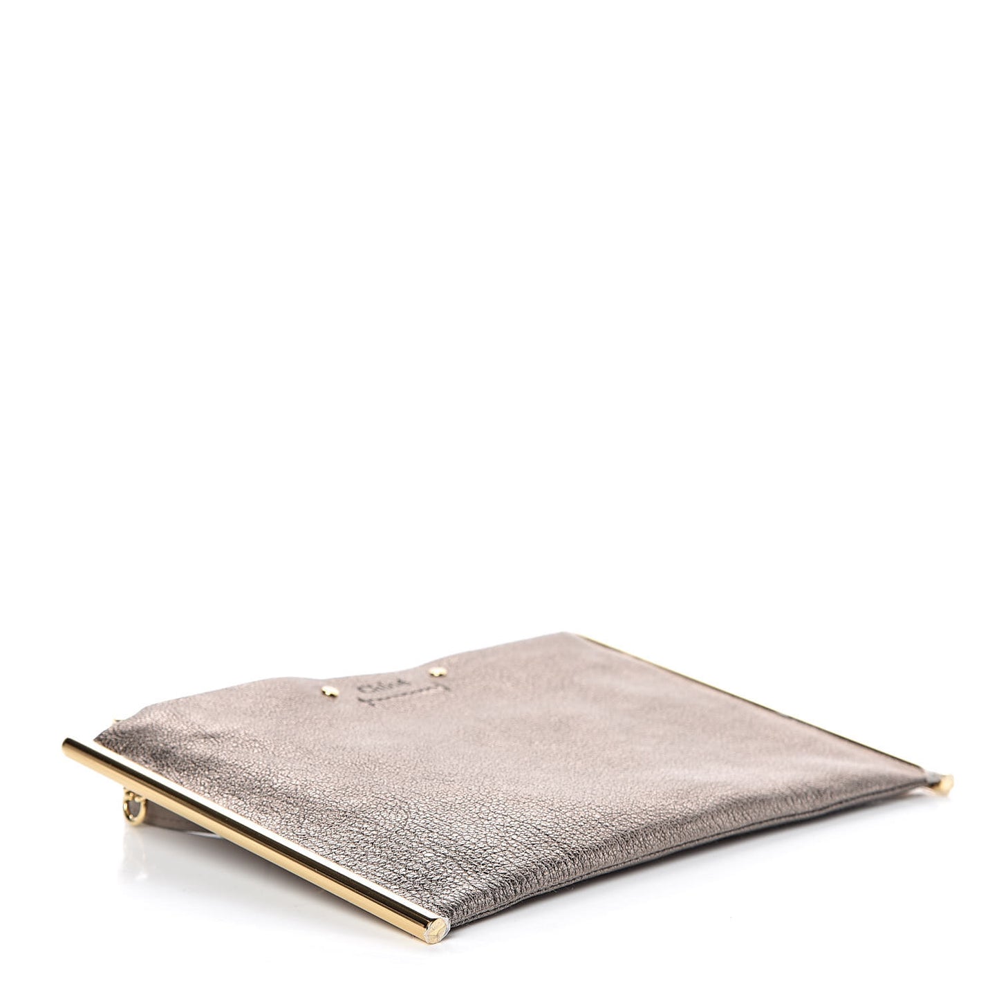 Metallic Calfskin Mini Roy Chain Pouch Gold