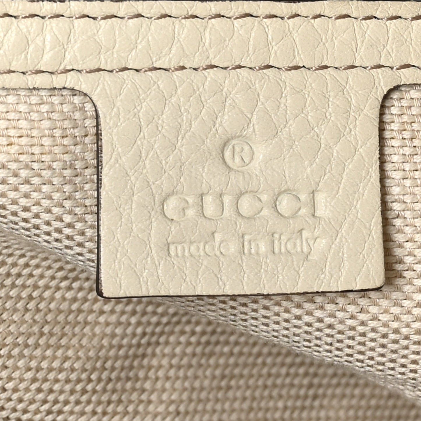 Pebbled Calfskin Medium Soho Shoulder Bag Off White