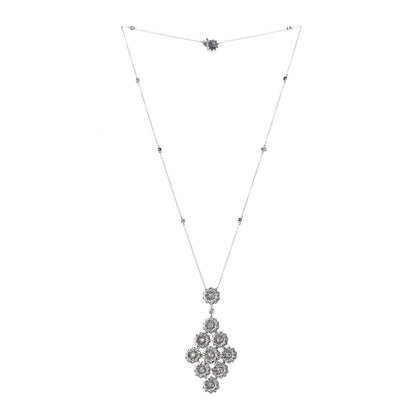 Tiffany Platinum Diamond Daisy Cluster Pendant Necklace 3 of 6