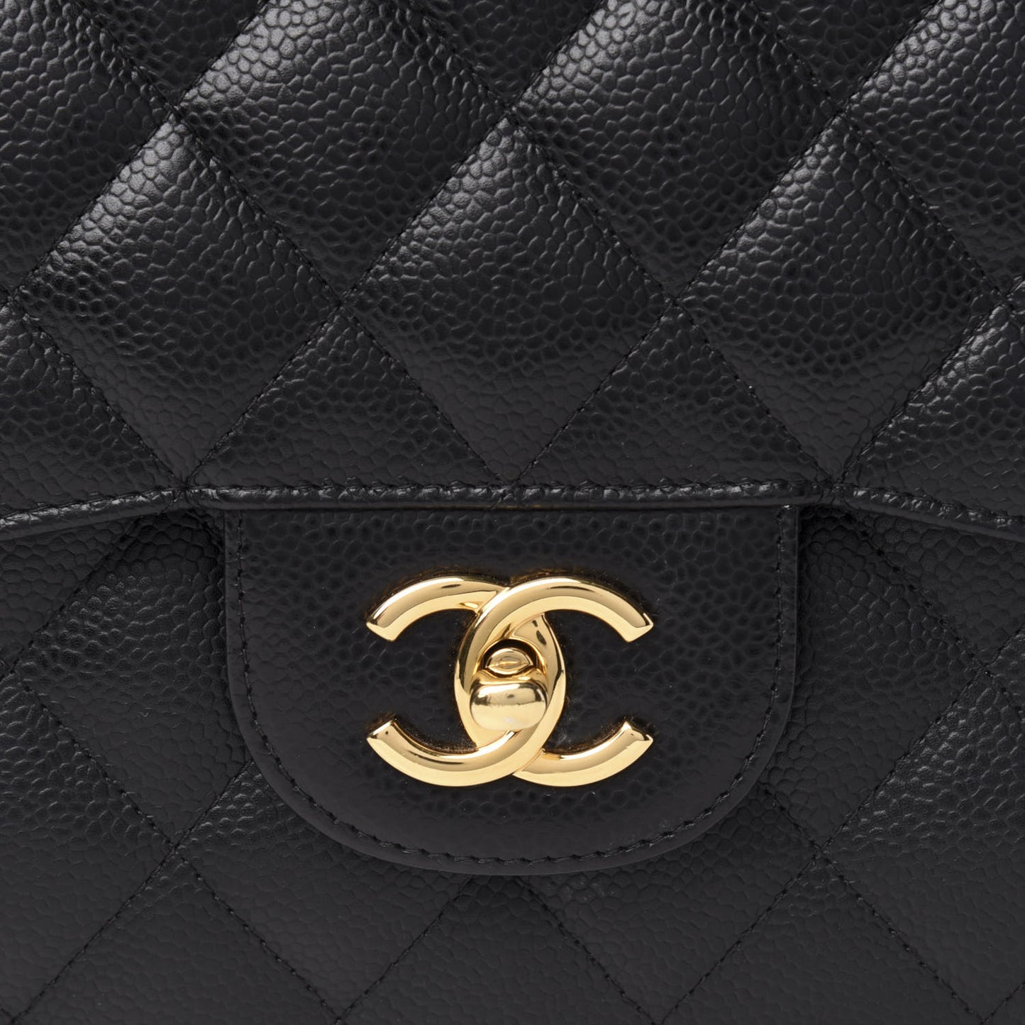 Caviar Quilted Jumbo Double Flap Black