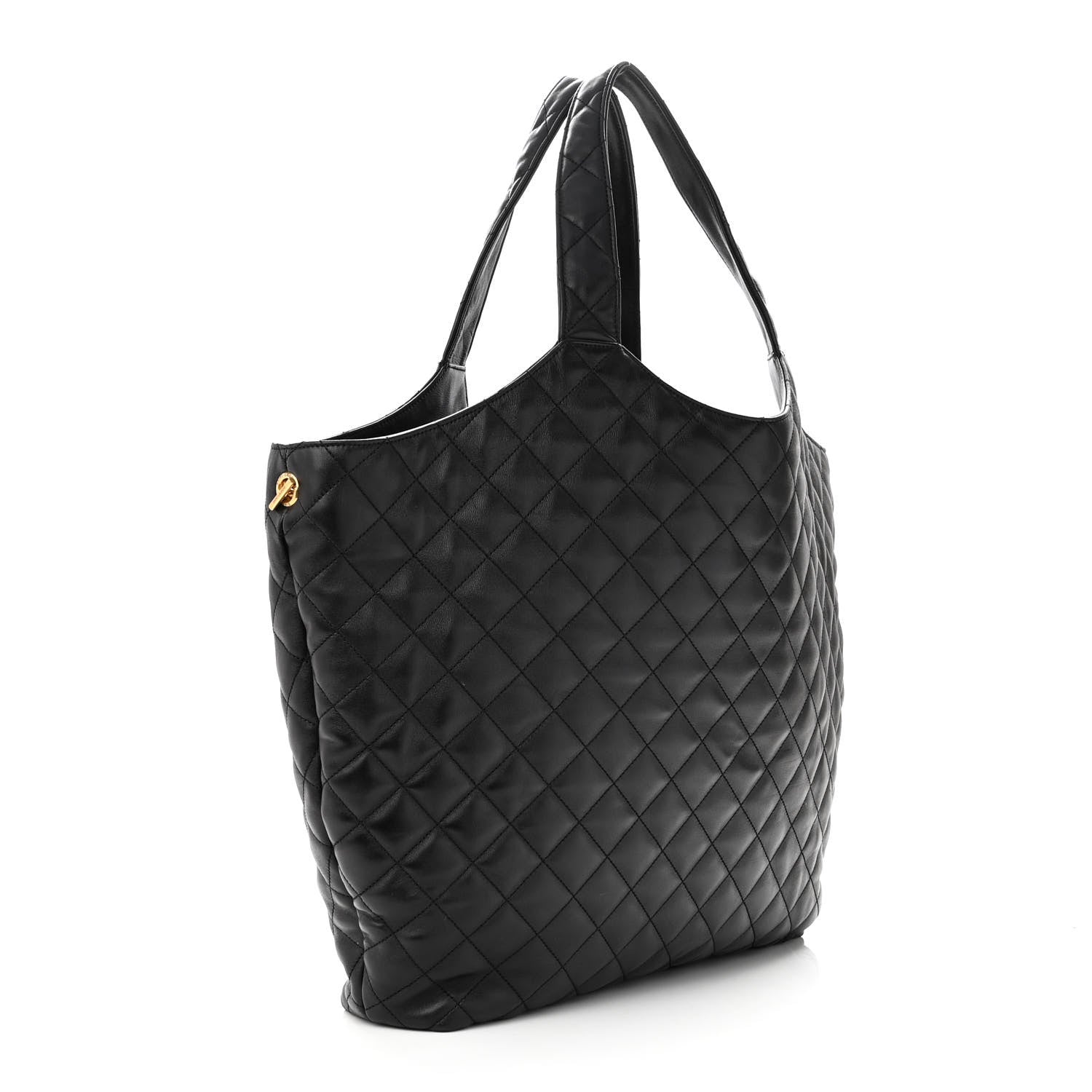 Saint Laurent Lambskin Quilted Maxi Icare Shopping Tote Black 4 of 10