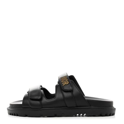 Christian Dior Lambskin Dioract 10mm Slide Sandals 40.5 Black 1 of 9