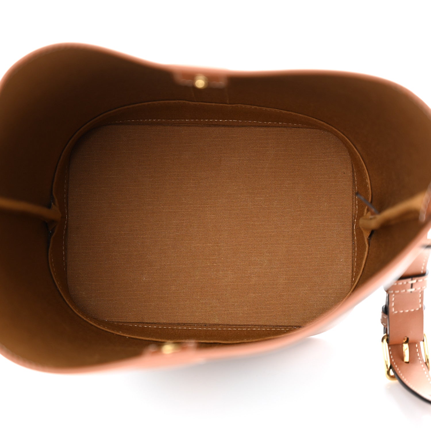 Celine Triomphe Canvas Calfskin Small Bucket Bag Tan 5 of 11