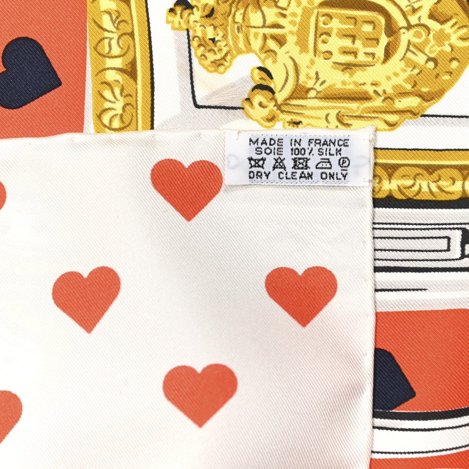 Hermes Silk Brides De Gala Love Scarf 90 Orange Marine White 4 of 4