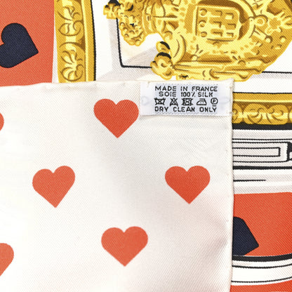 Hermes Silk Brides De Gala Love Scarf 90 Orange Marine White 4 of 4