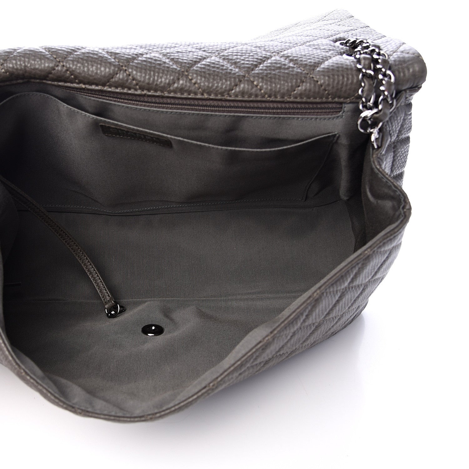 Chanel Calfskin Quilted Small XXL Travel Flap Bag Khaki 4 of 10