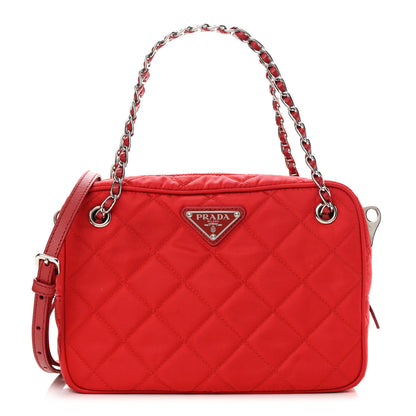 Prada Nylon Tessuto Impuntu Quilted Crossbody Bag Rosso 1 of 12