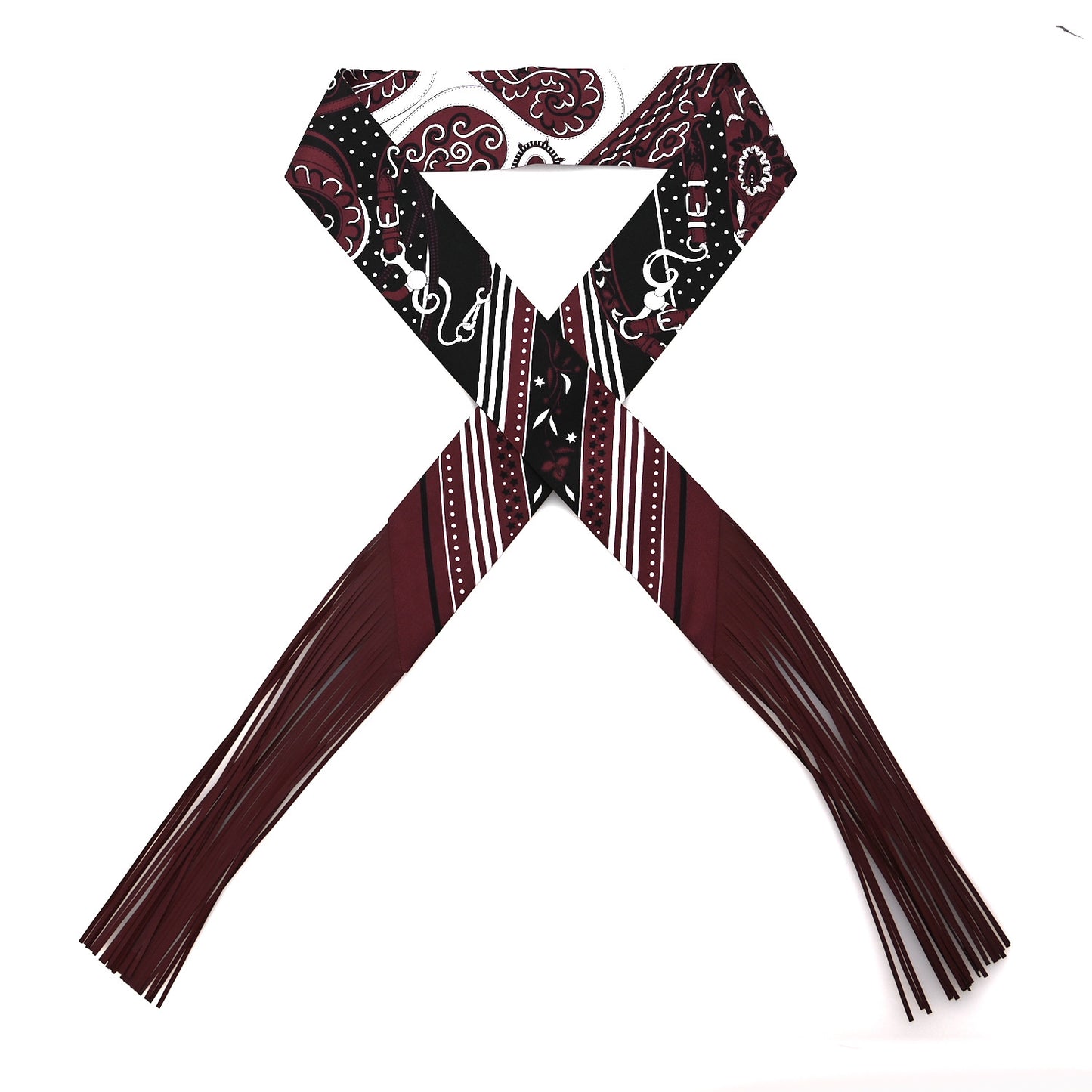 Silk Festival Des Amazones Bandana Fringed Twilly Rouge H