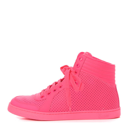 Gucci Calfskin Coda High Top Sneakers 36.5 Neon Pink 1 of 8