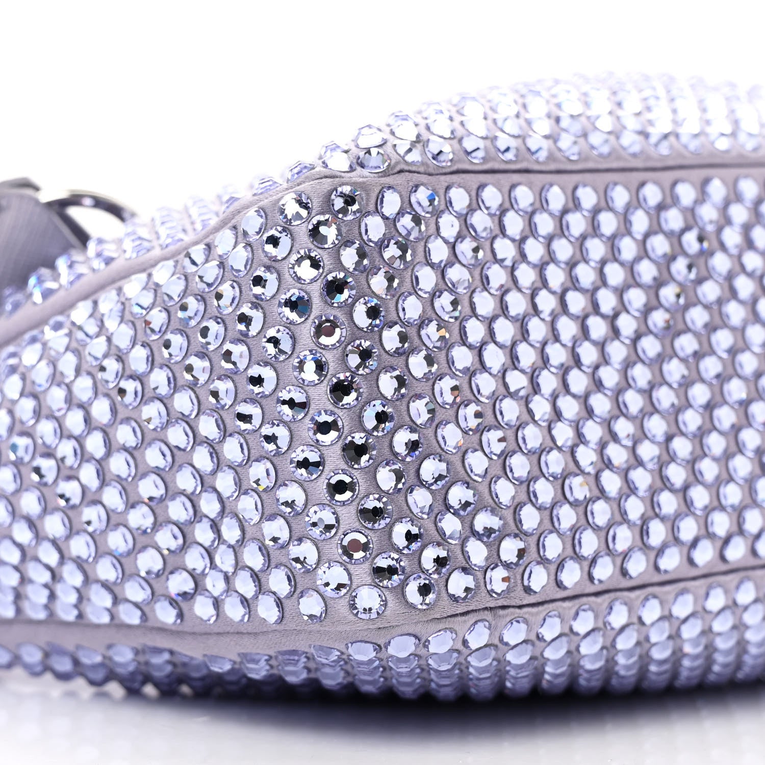 Prada Satin Crystal Mini Re-Edition 2000 Bag Glicine 9 of 11