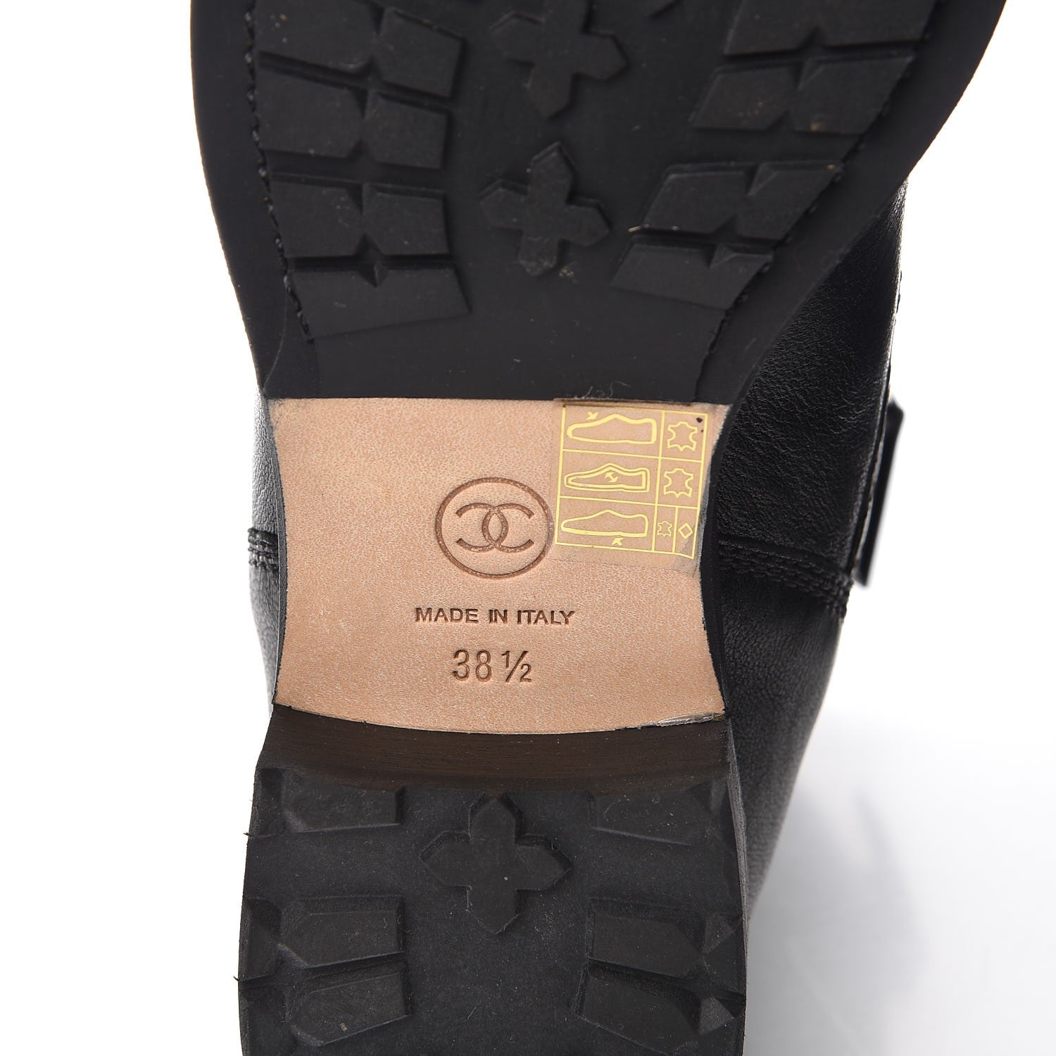 Chanel Calfskin Quilted Cap Toe Combat Boots 38.5 Black 6 of 10