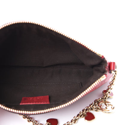 Gucci Guccissima Heart Chain Pochette Red 4 of 9