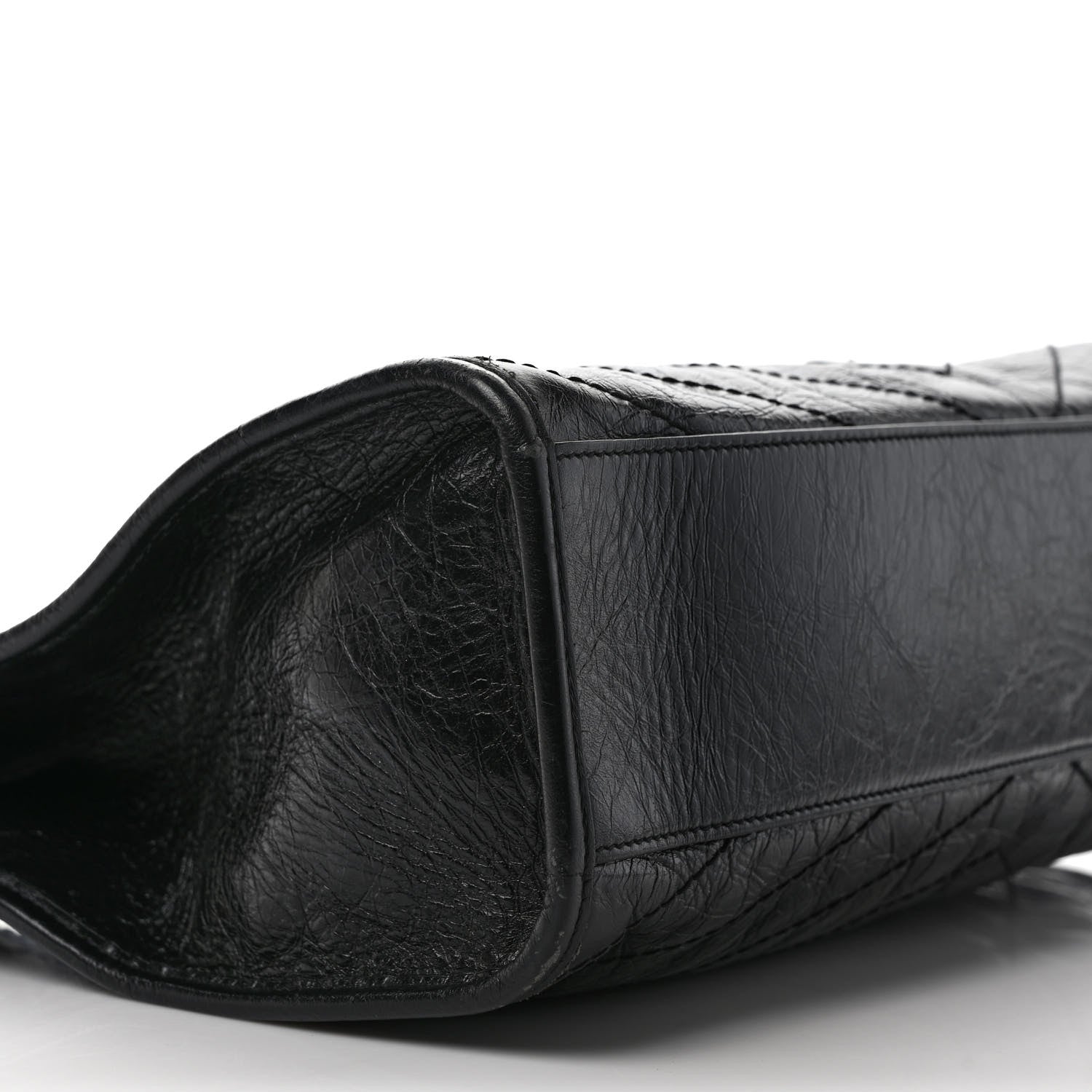 Saint Laurent Crinkled Calfskin Matelasse Monogram Medium Niki Shopper Tote Black 8 of 11