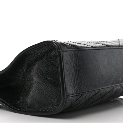 Saint Laurent Crinkled Calfskin Matelasse Monogram Medium Niki Shopper Tote Black 8 of 11