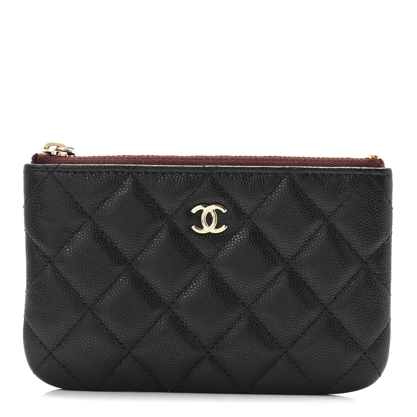 Caviar Quilted Small Cosmetic Case Black