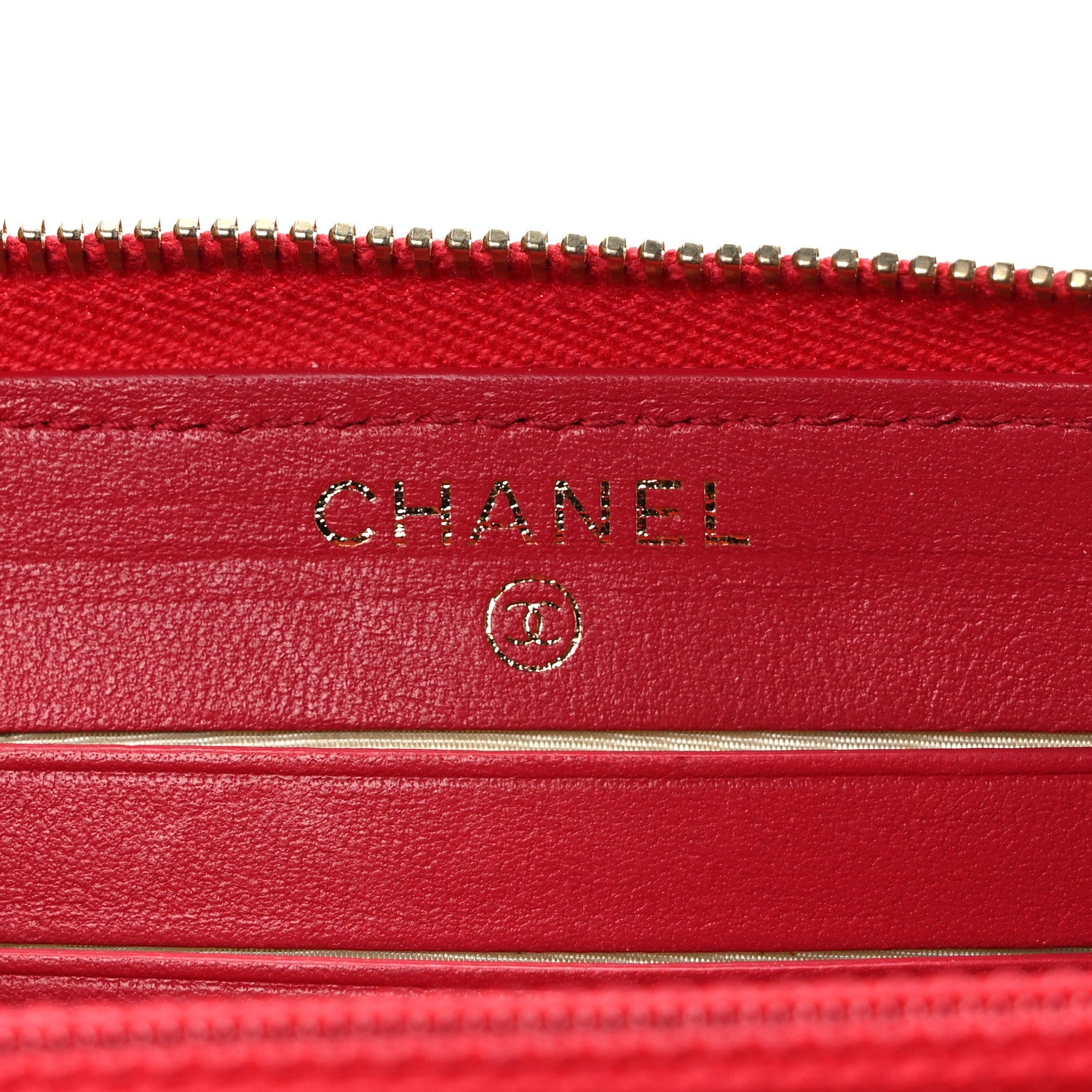 Chanel Lambskin Quilted Small Zip Around Wallet Red 6 of 11