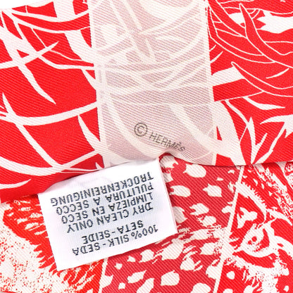 Hermes Silk Jungle Love Rainbow Twilly Rouge Bordeaux White 4 of 4