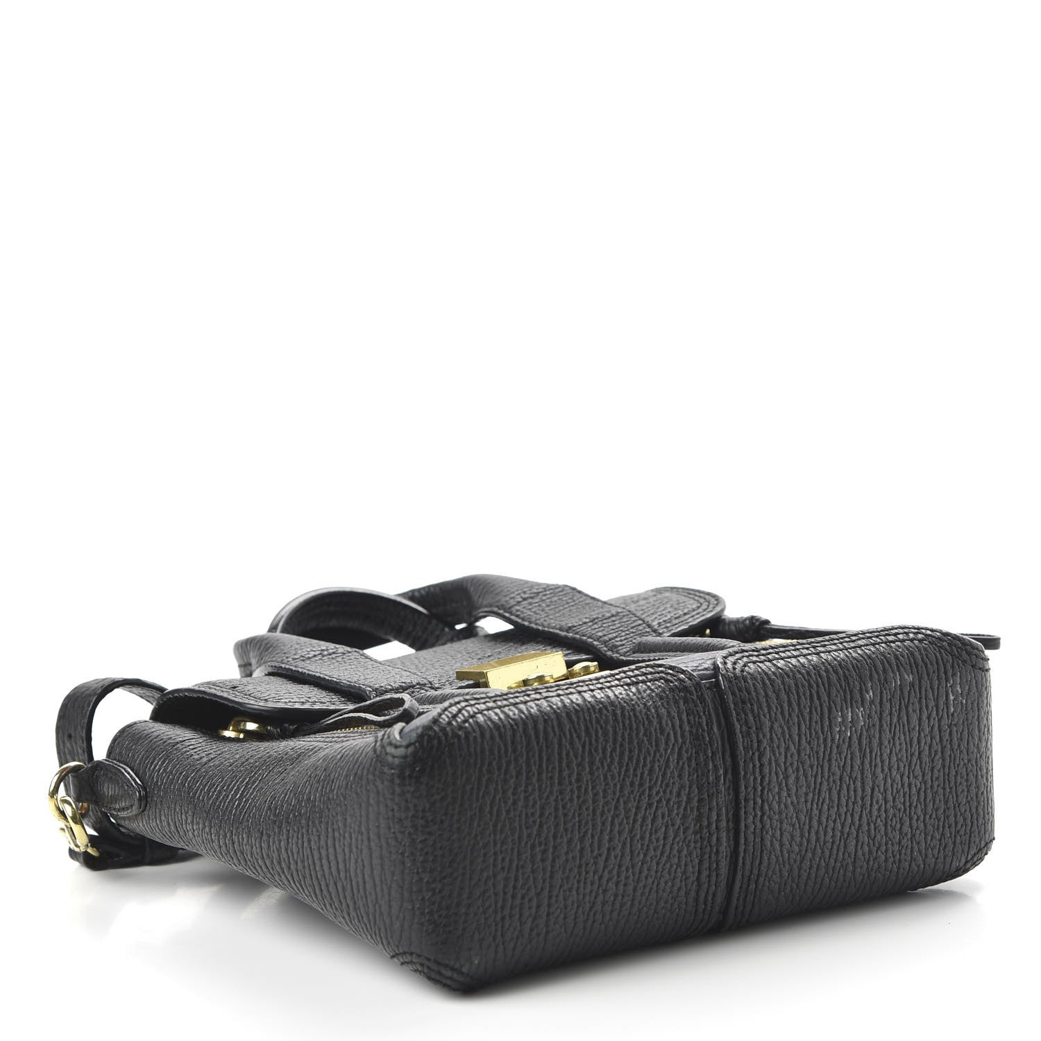 3.1 Phillip Lim 3.1 Textured Calfskin Bi-Color Mini Pashli Satchel Black Navy 4 of 10