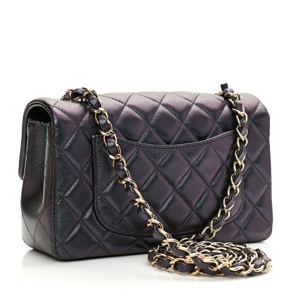 Chanel Iridescent Lambskin Quilted Mini Rectangular Flap Black 3 of 11