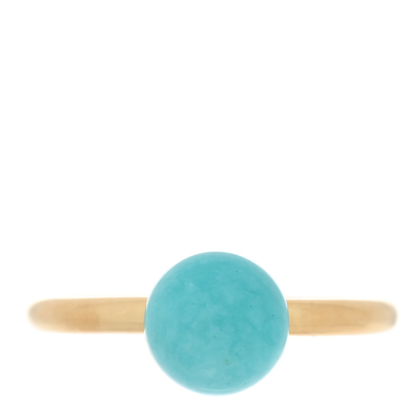 18K Yellow Gold Amazonite 8mm HardWear Ball Ring 56 7.5