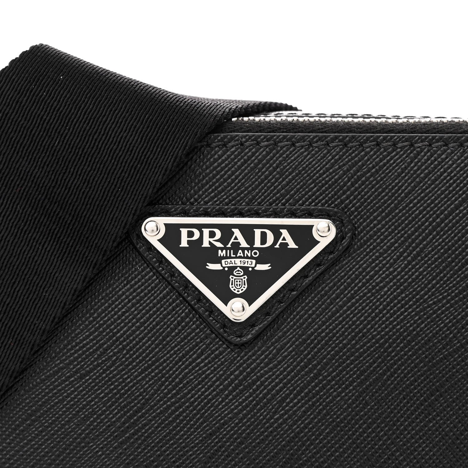 Prada Saffiano Travel Small Brique Crossbody Bag Black 8 of 10