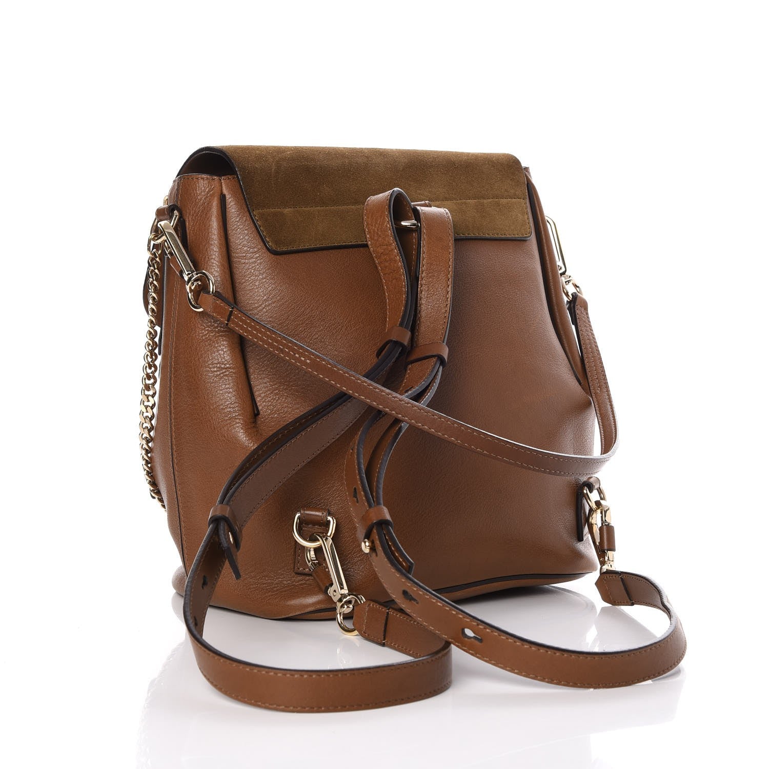 Chloe Suede Calfskin Medium Faye Backpack Woody Khaki 3 of 12