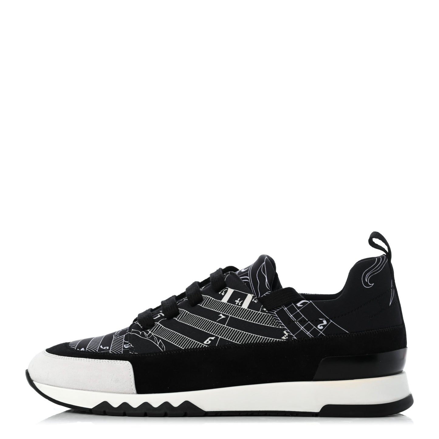 Neoprene Suede Sneakers 43 Black White