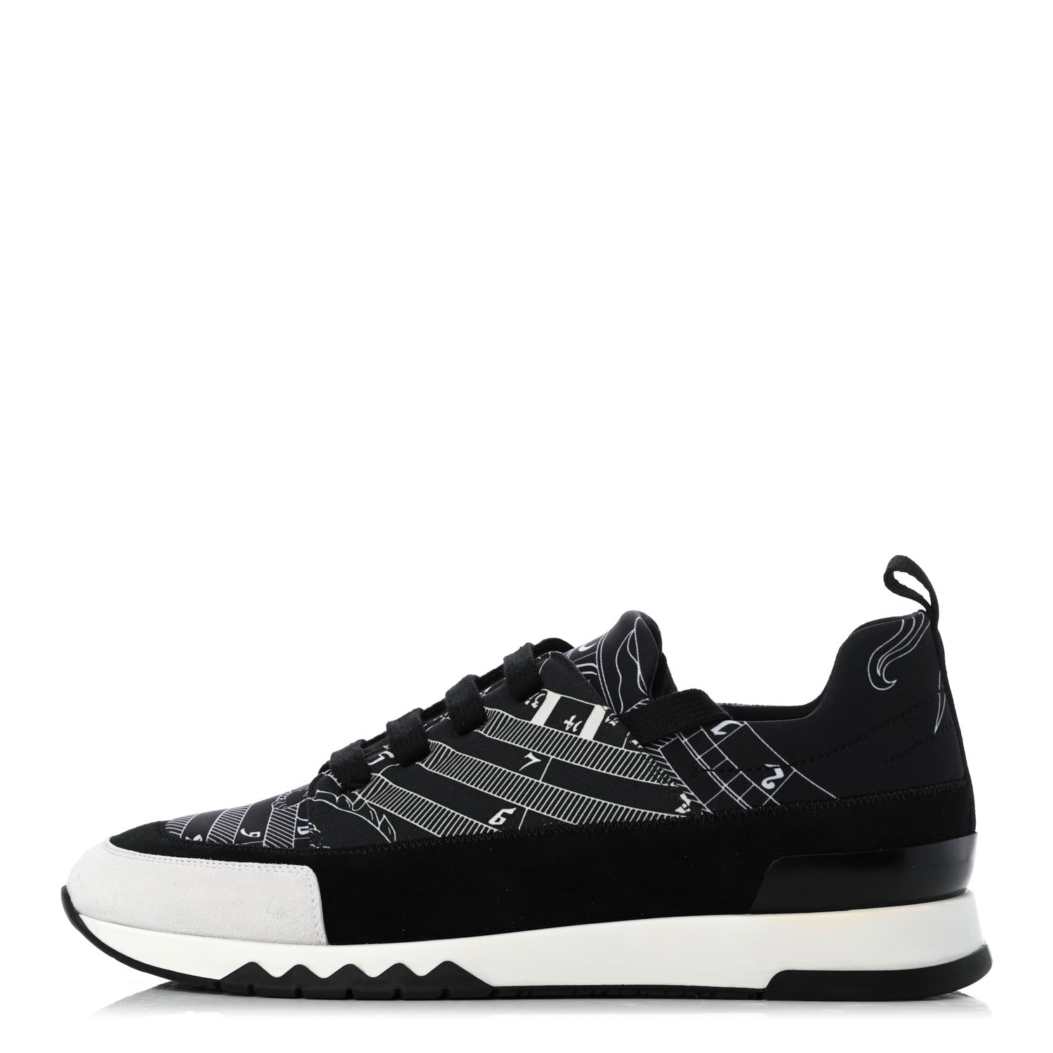 Hermes Neoprene Suede Sneakers 43 Black White 1 of 8