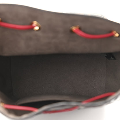 Fendi Vitello Grace F is Fendi Bi-Color FF 1974 Embossed Grande Mon Tresor Bucket Bag Maya Black Fragola 5 of 10