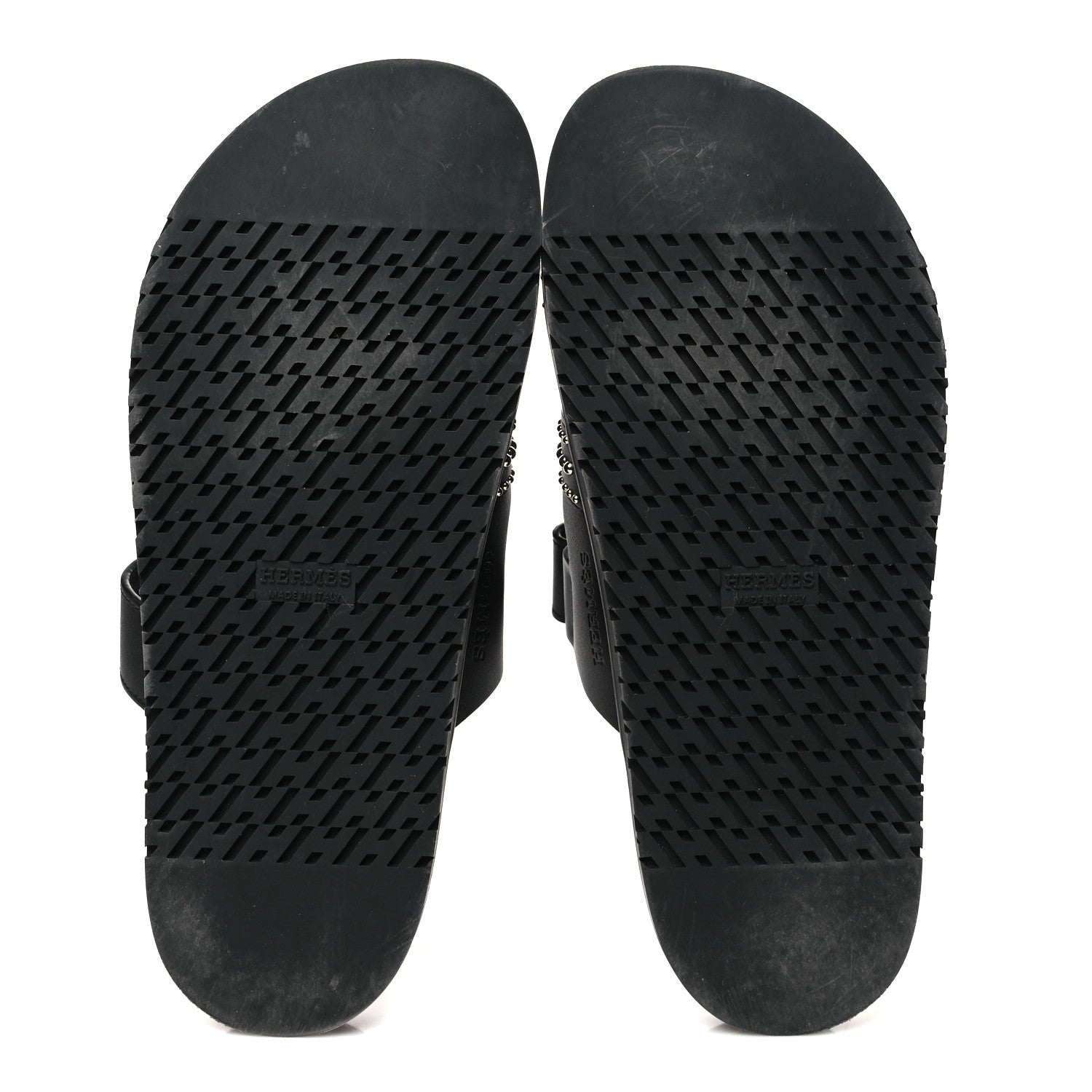 Hermes Calfskin Medor Studded Womens Chypre Sandals 40.5 Black 6 of 9