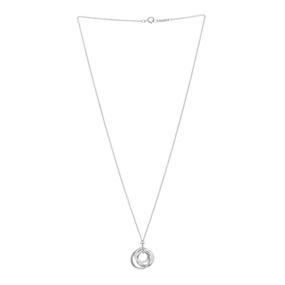 Tiffany 18K White Gold Diamond 1837 Triple Interlocking Circles Pendant Necklace 3 of 4