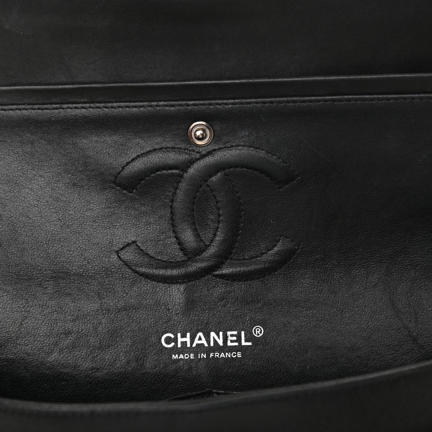 Patent Quilted Medium Double Flap Black