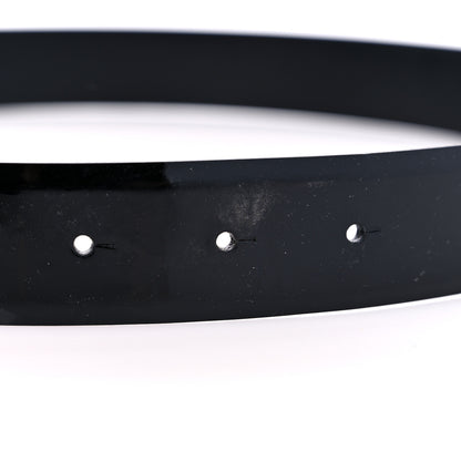 Chanel Patent Plexiglass CC Boy Belt 100 40 Black Blue 3 of 6