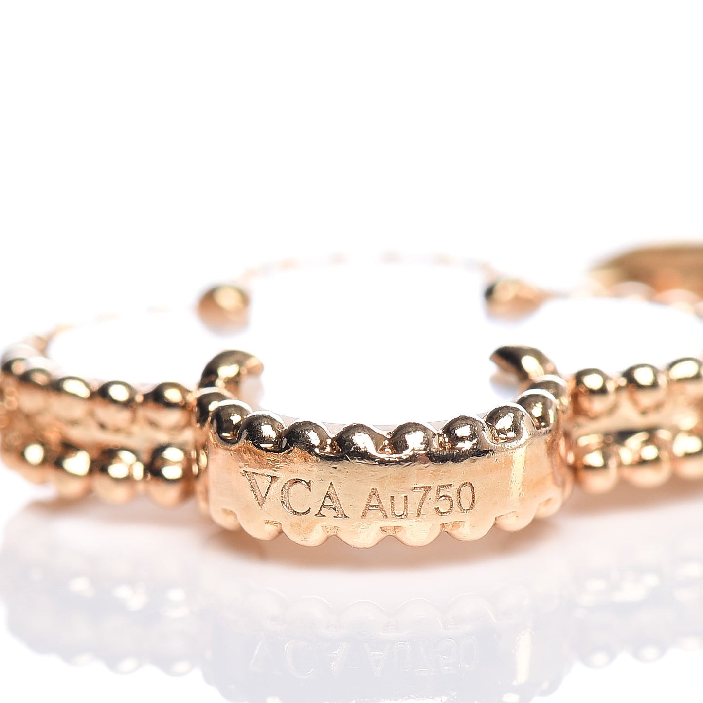 18K Yellow Gold Mother of Pearl 5 Motifs Vintage Alhambra Bracelet