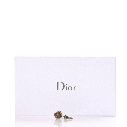 Christian Dior Crystal Bee Star Tribal Earrings Aged Gold 4 of 4
