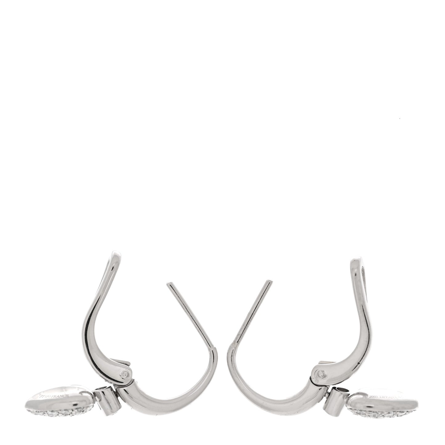Platinum Diamond Heart Charm Earrings
