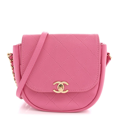 Chanel Goatskin Stitched Casual Trip Messenger Flap Pink 1 of 9