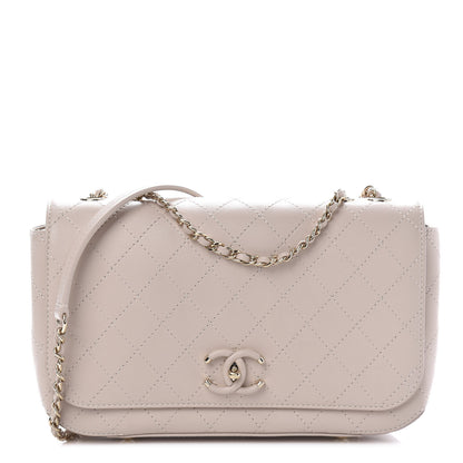 Chanel Calfskin Stitched Medium Covered CC Flap Bag Light Pink 1 of 12