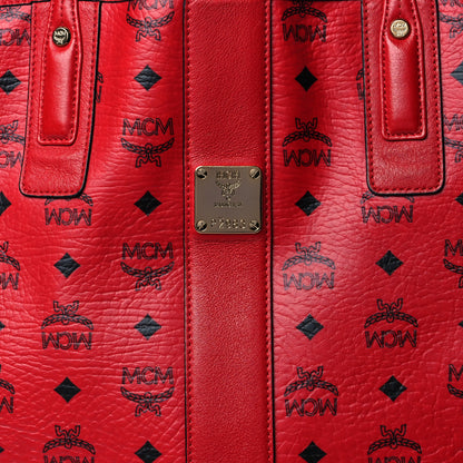 MCM Visetos Large Liz Reversible Shopper Tote Ruby Red 10 of 14