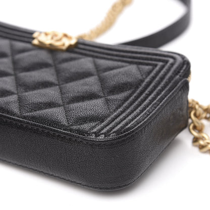 Chanel Caviar Quilted Small Boy Clutch With Chain Black 12 of 12