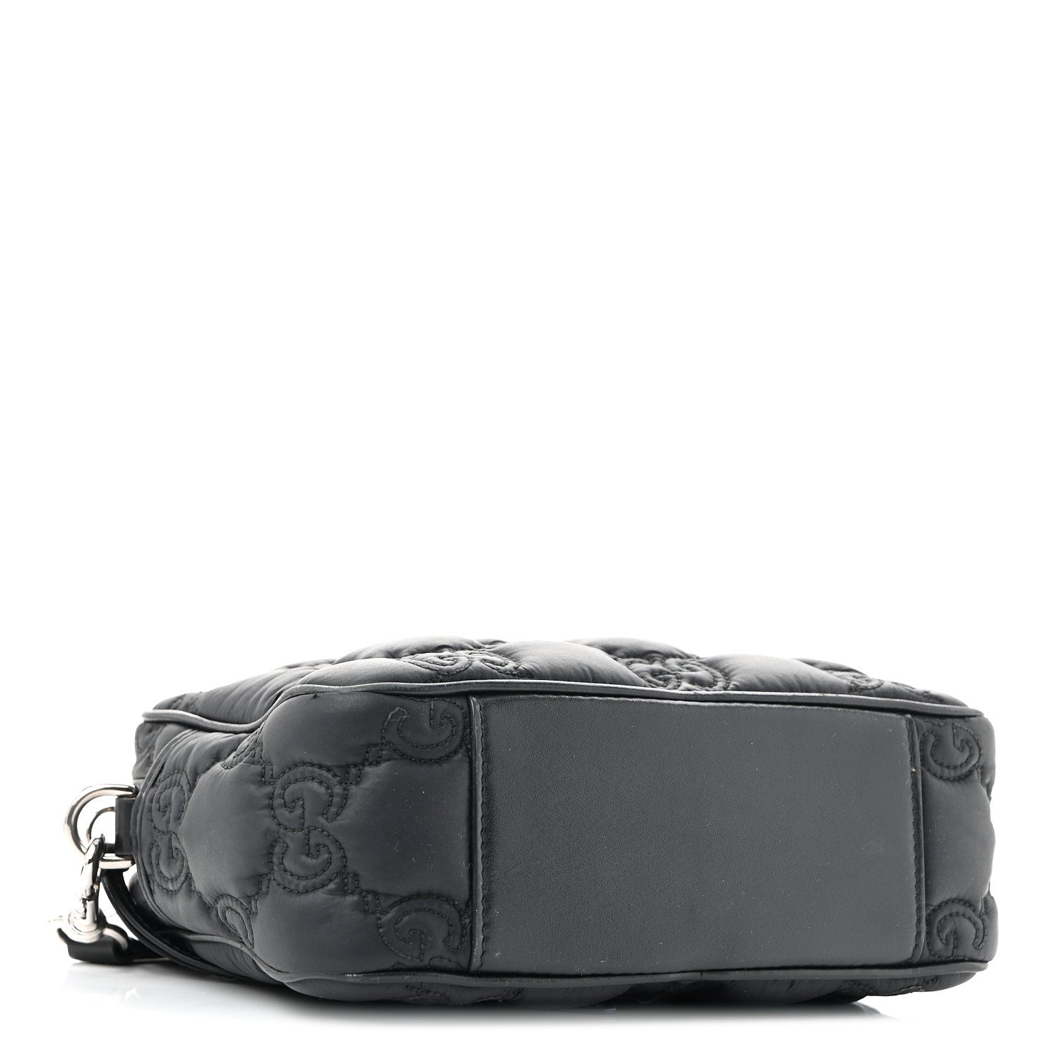Gucci Nylon Calfskin Enamel GG Matelasse Shoulder Bag Black 4 of 13