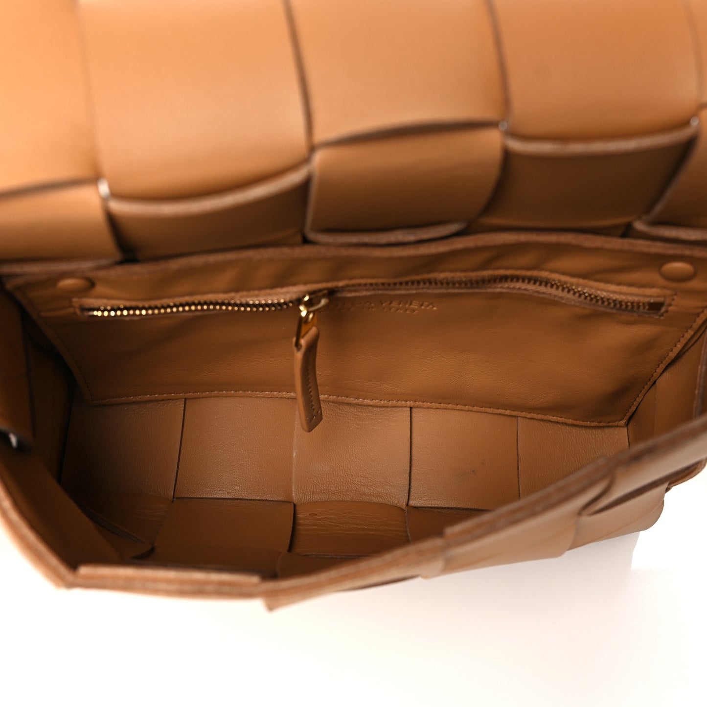 Lambskin Maxi Intrecciato Cassette Crossbody Bag Caramel