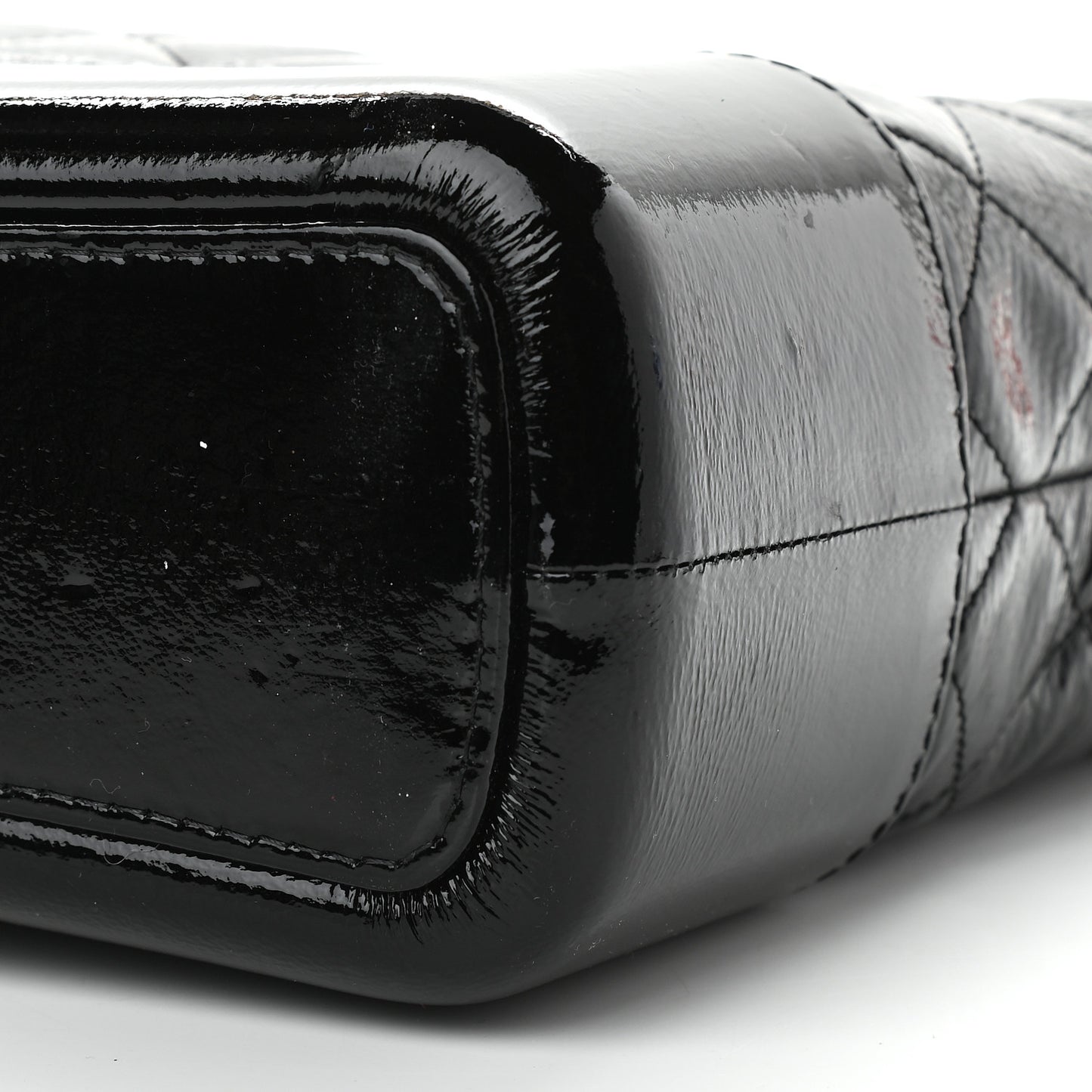 Patent Goatskin Quilted Medium Gabrielle Hobo Black
