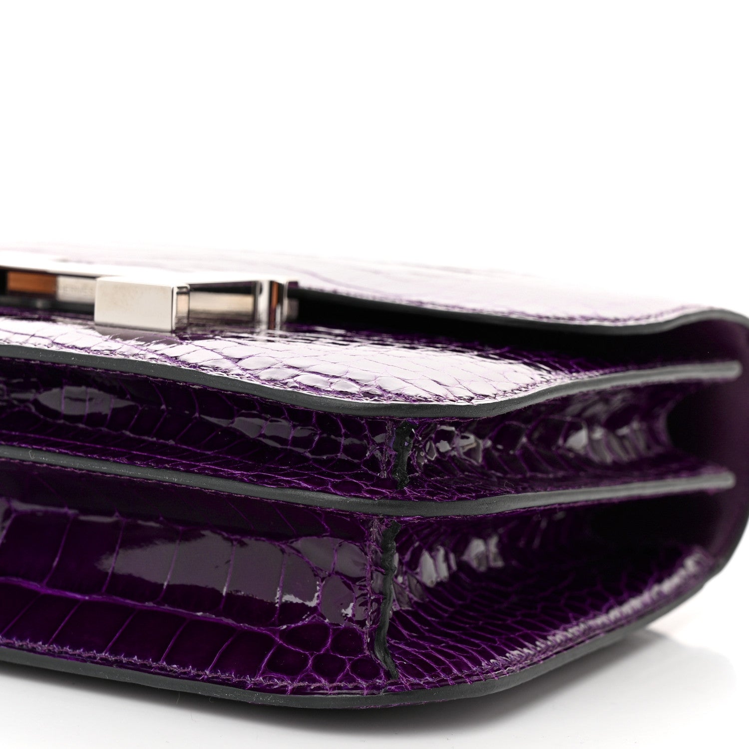 Hermes Shiny Alligator Constance 18 Cassis 10 of 11
